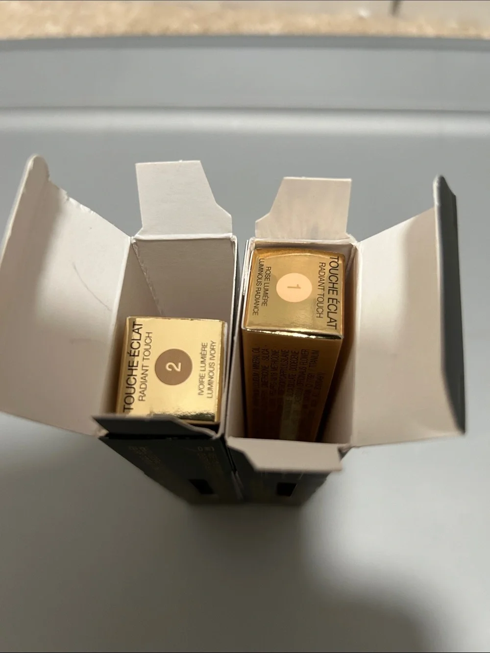 YSL Touche Eclat shade 1 & 2